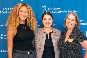 Maryah Greene, GSE ’20; Dr. Lauren Madden; and Suzanne McCotter at the 2026 Barbara Biber Convocation