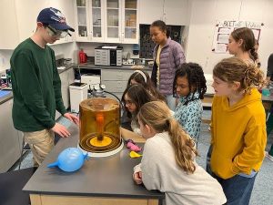 School for Children students participating in an experiment at the annual Science Expo (2026)