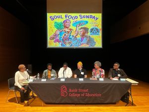 Authors and illustrators on stage for “Illuminating the American Experience" panel at BookFest @ Bank Street 2025