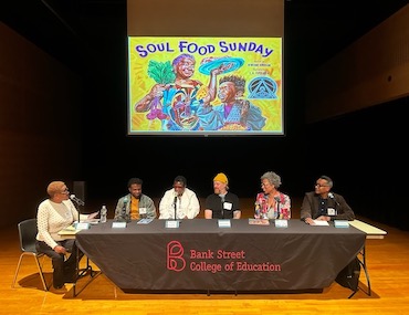 Authors and illustrators on stage for “Illuminating the American Experience" panel at BookFest @ Bank Street 2025