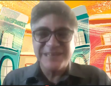 Carlos Hernandez on video during family share event