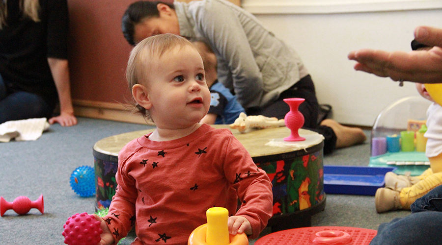 Baby in Family Center playgroup