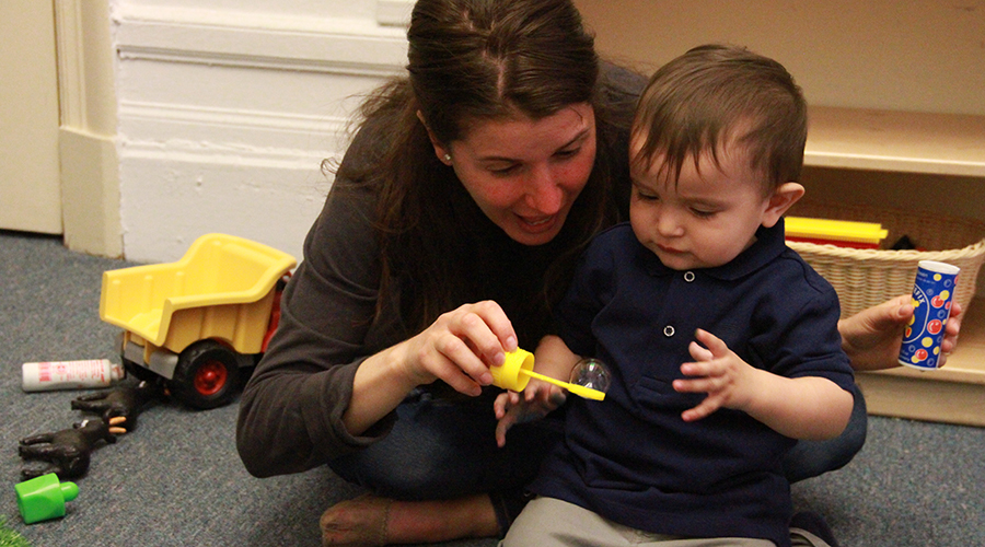 Adult and child in Family Center playgroup