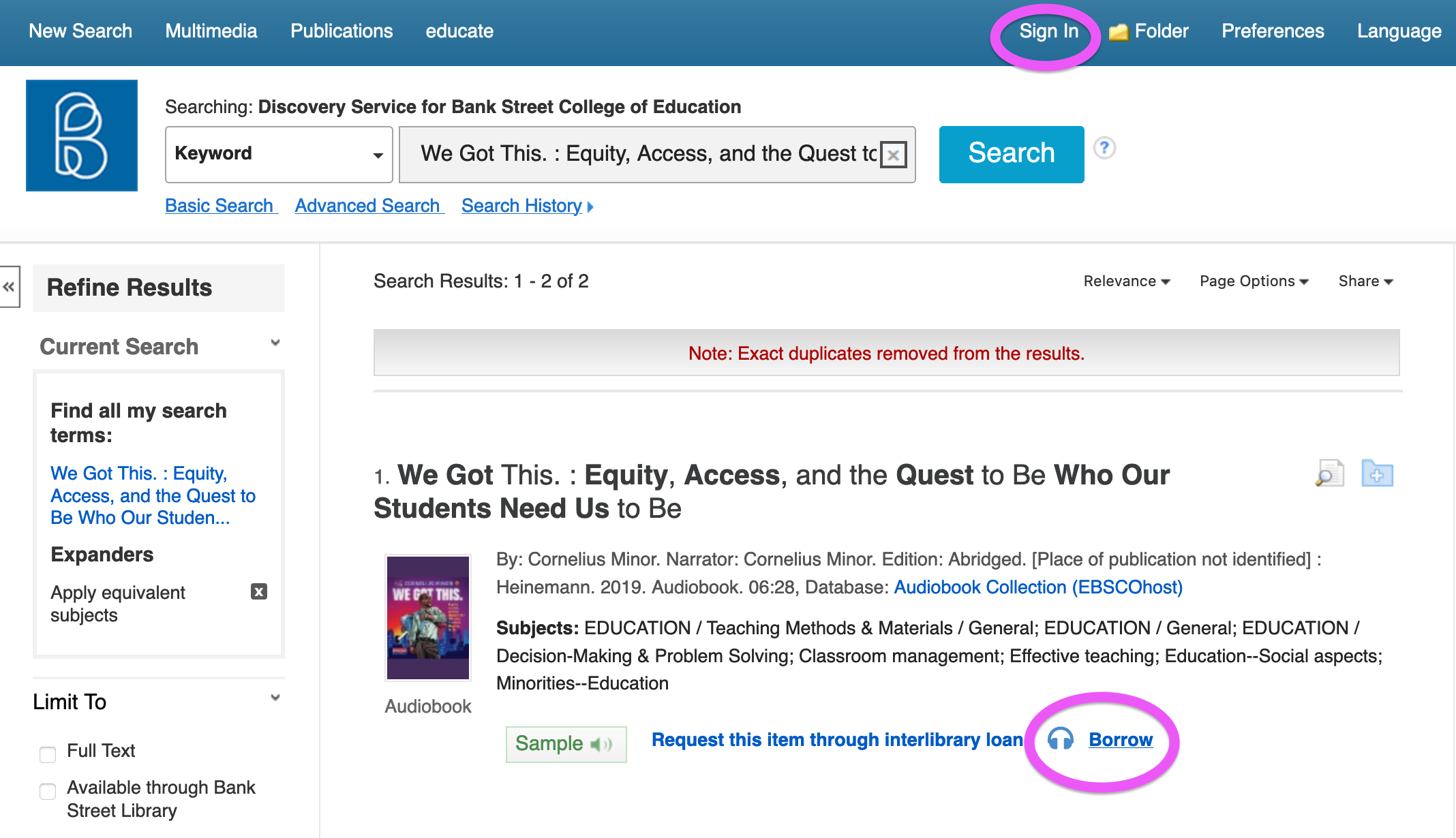 audiobook database record