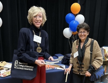 Two guests at Lucy Sprague Mitchell Society Luncheon 2025