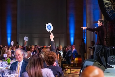 Paddle raise during auction