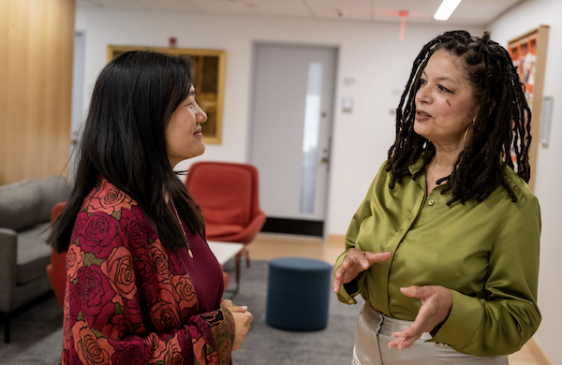 Two educators talking