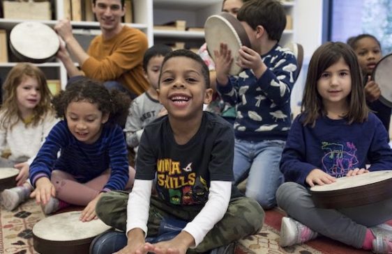 Group of kids on drums