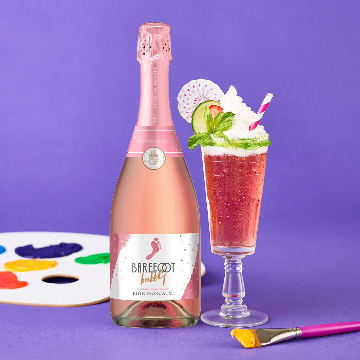 Strawberry Basil Bliss-A-Rita! and Barefoot Bubbly Pink Moscato