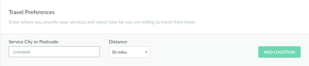 Enter your travel preferences here