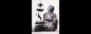 Roland Martin admires his 1st-place trophy for his win at the Ross Barnett All-American tournament. The win not only got him some new bling but also his first AOY award. Photo Nov/Dec 1971 issue of Bass Master Magazine.