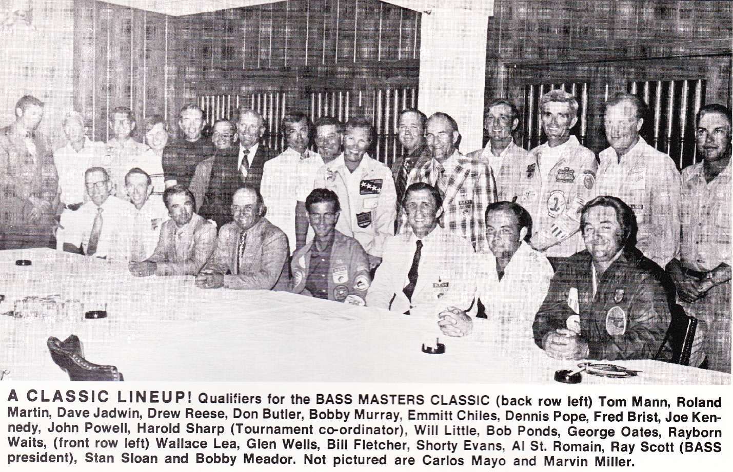 Classic I Qualifiers. Nov-Dec 1971 Bass Master Mag Qualifiers for the 1971 Bass Master Classic slated to be held on Lake Mead, NV. Photo Nov/Dec issue of Bass Master Magazine.