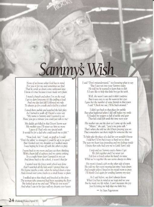 (6) Sammy's Wish 510x683 px Stan’s Poem, “Sammy’s Wish.” Courtesy of Stan Fagerstrom. Please click to enlarge.
