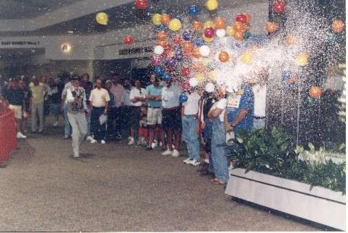 (6) Breaking Balloon At Classic 506x340 Stan breaking the balloon to open the Bassmaster Classic outdoor show. Photo courtesy of Stan Fagerstrom.