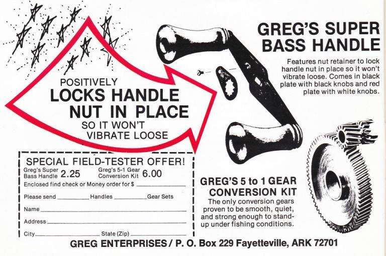 Gregs High Speed Gears 768x510 resize 1975 ad for Greg's 5 to 1 Gear Conversion Kit.