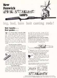An early 70s Fenwick ad describing how their pistol grip system was superior to their competition.