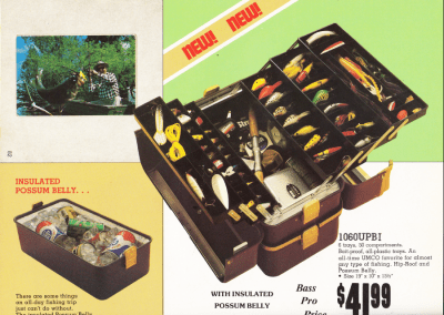 1978 UMCO 1060UPBI Possum Belly Tackle Box featured in the 1978 Bass Pro Shops Master Catalog.