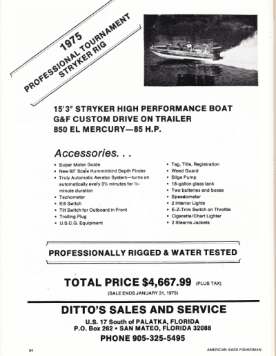 Ditto Boat Sales 1975 from American bass Fisherman.