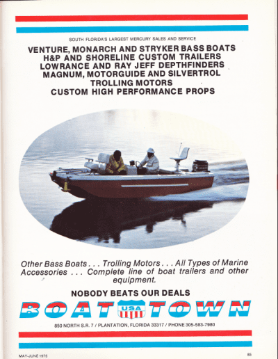 Boat Town USA ad from American Bass Fisherman 1975.