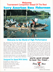 Terry Bass Boat ad 1975.
