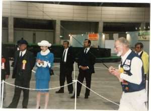 Fagerstrom gives a private casting demonstration for Princess Nobuko. Photo courtesy of Stan Fagerstrom.