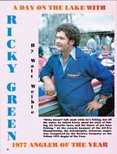 Ricky Green 1977 American Angler AOY winner. Photo Winter issue of American Angler magazine.
