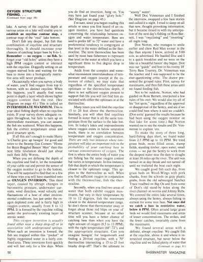 Oxygen Meter article published in the Nov/Dec 1973 issue of Bassmaster Magazine. Page 7.