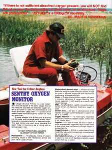 Oxygen Meter article published in the Nov/Dec 1973 issue of Bassmaster Magazine. Page 2.
