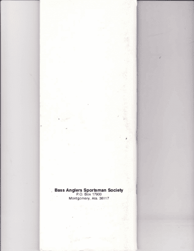 1978 Bass Masters Classic Press Guide Back Cover