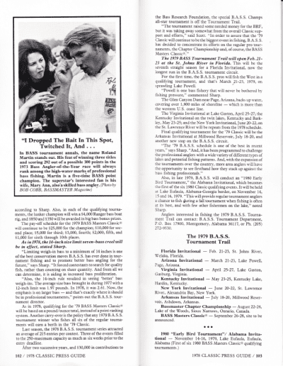 1978 Bass Masters Classic Press Guide Pages 102 and 103