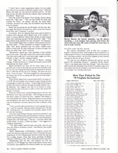 1978 Bass Masters Classic Press Guide Pages 90 and 91