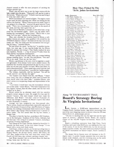 1978 Bass Masters Classic Press Guide Pages 88 and 89