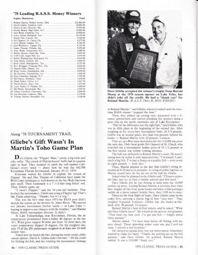 1978 Bass Masters Classic Press Guide Pages 84 and 85