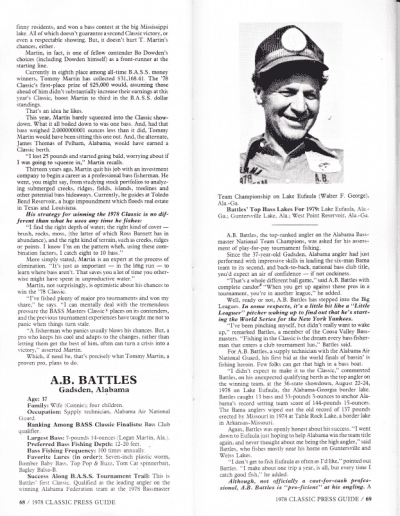 1978 Bass Masters Classic Press Guide Pages 68 and 69