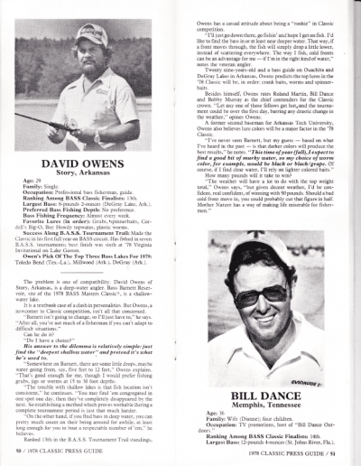 1978 Bass Masters Classic Press Guide Pages 50 and 51