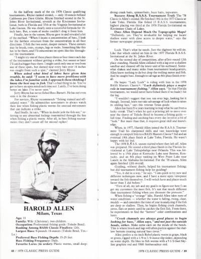 1978 Bass Masters Classic Press Guide Pages 48 and 49