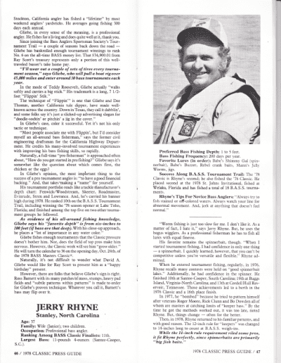 1978 Bass Masters Classic Press Guide Pages 46 and 47
