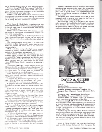 1978 Bass Masters Classic Press Guide Pages 44 and 45