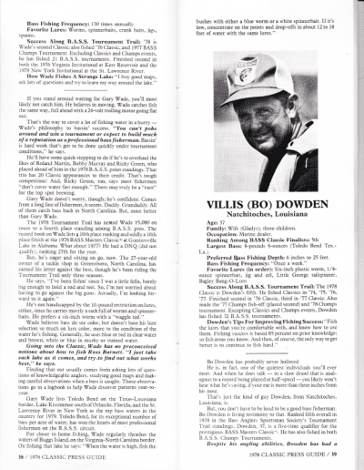 1978 Bass Masters Classic Press Guide Pages 38 and 39