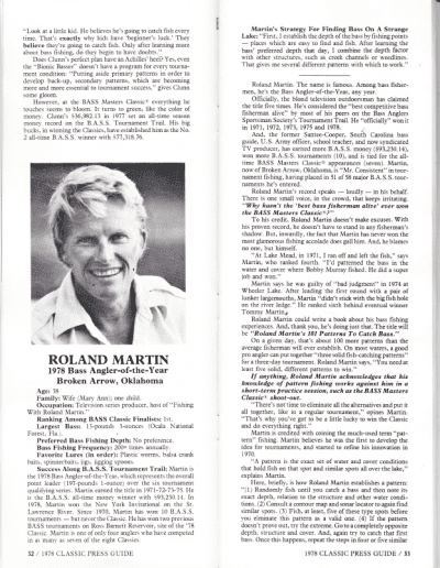 1978 Bass Masters Classic Press Guide Pages 32 and 33