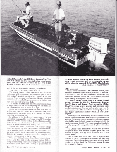 1978 Bass Masters Classic Press Guide Pages 26 and 27