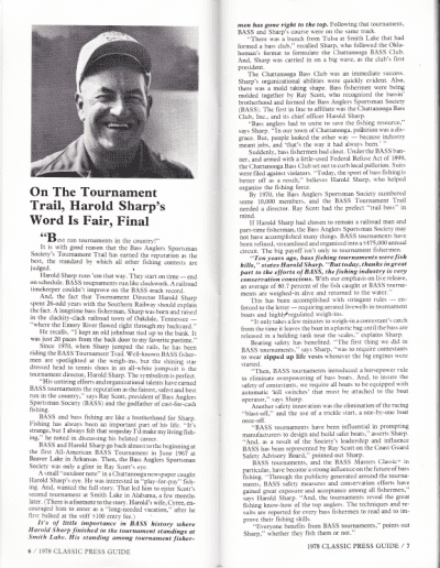 1978 Bass Masters Classic Press Guide Pages 6 and 7