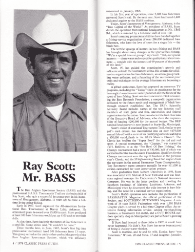 1978 Bass Masters Classic Press Guide Pages 4 and 5
