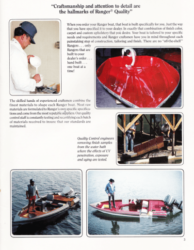 1988 Ranger Boats Catalog Page 3