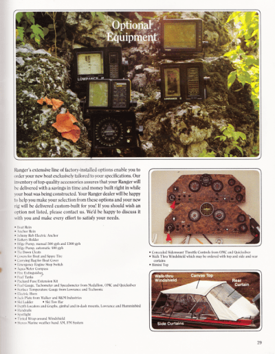 1988 Ranger Boats Catalog Page 29