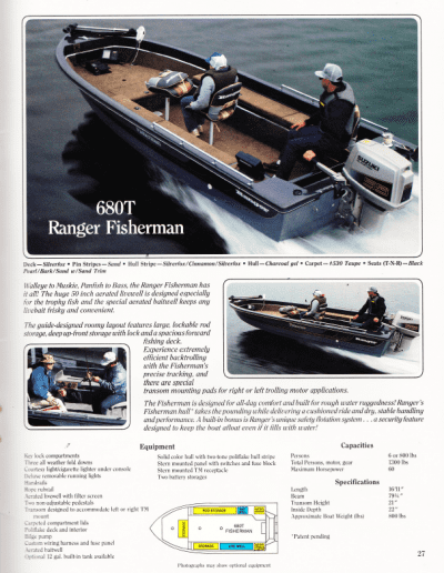 1988 Ranger Boats Catalog Page 27