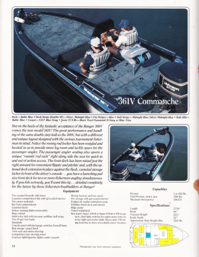 1988 Ranger Boats Catalog Page 18