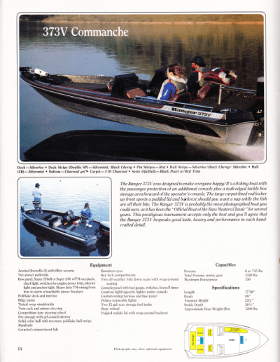 1988 Ranger Boats Catalog Page 14