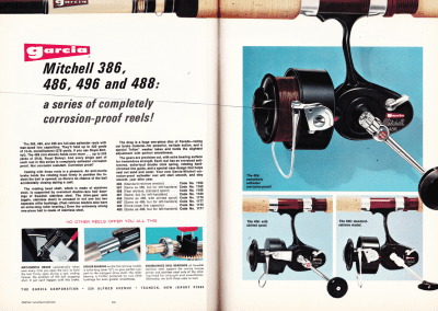 Mitchel 386, 486, 496, and 488 from the 1973 Garcia Fishing Annual.