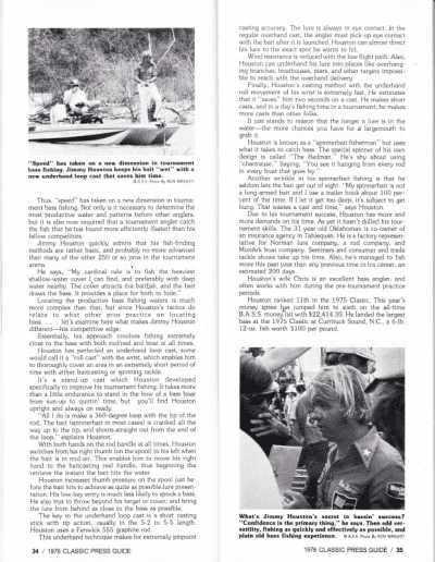 1976 Bass Masters Classic Press Guide Page 34 & 35